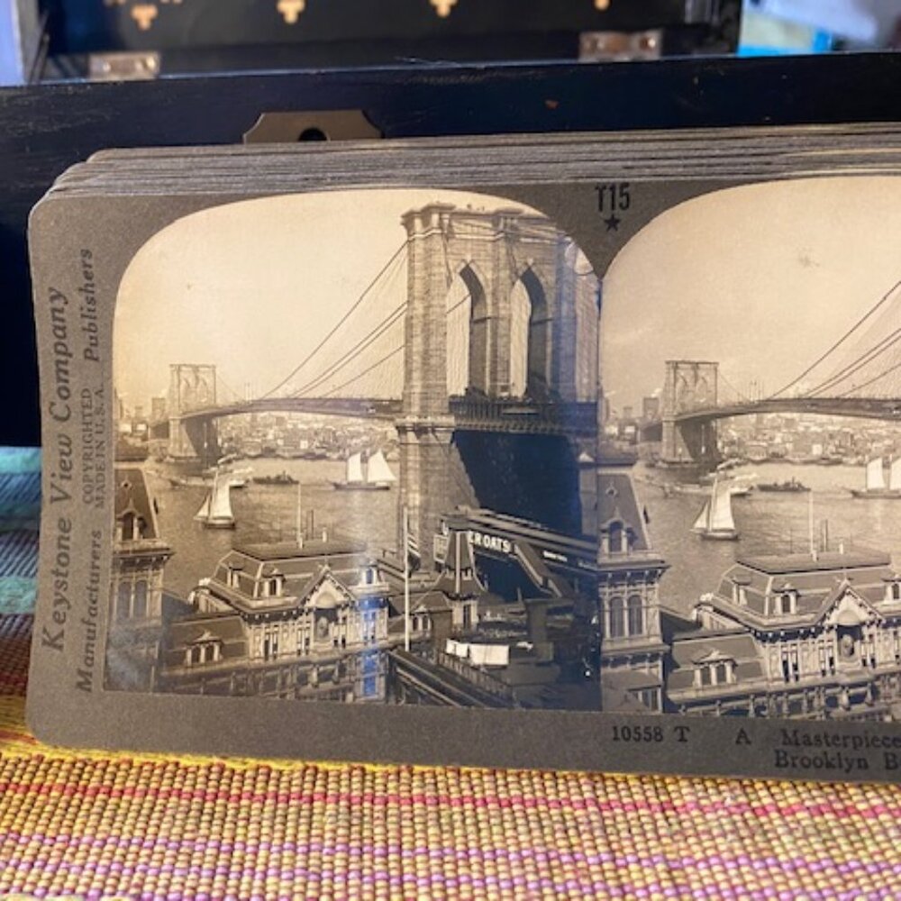 Brooklyn Bridge Stereoview Keystone View Co. 1900s T15 New York City